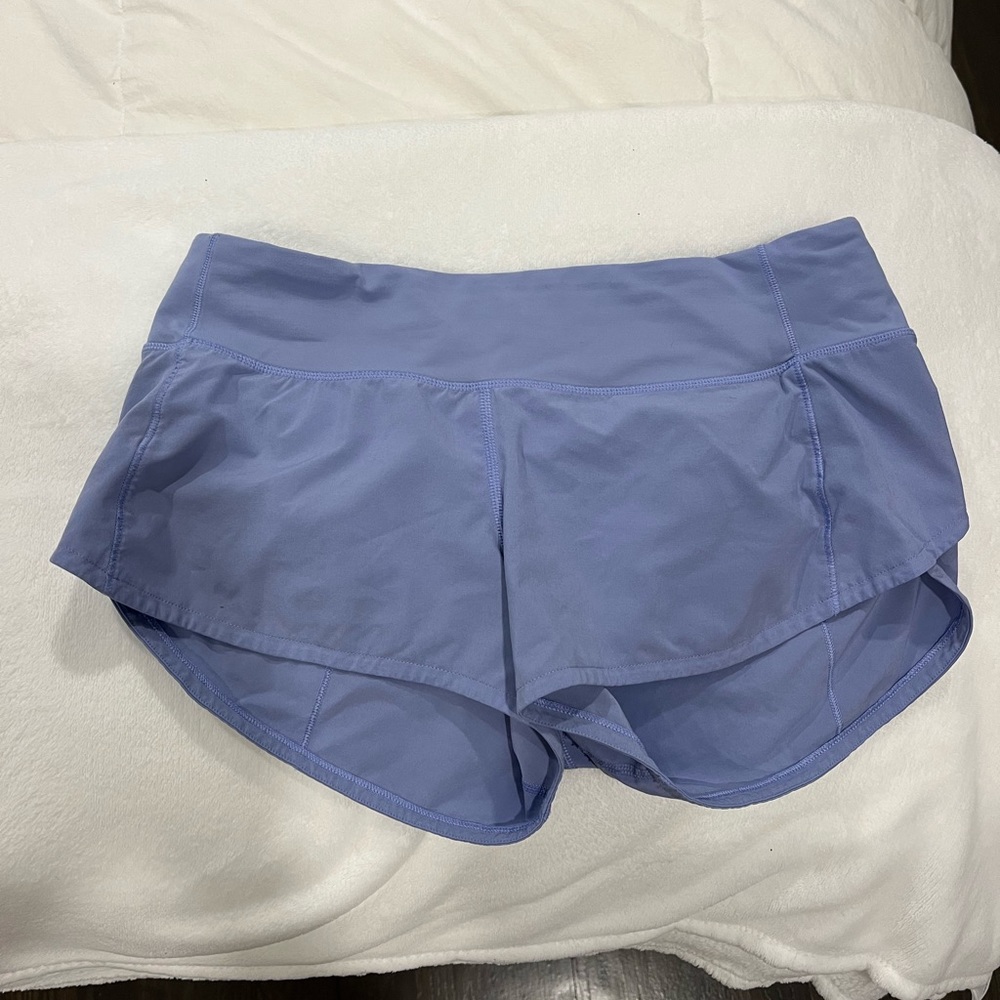 Size 0/2 lavender lulu lemon speed-up low rise shorts